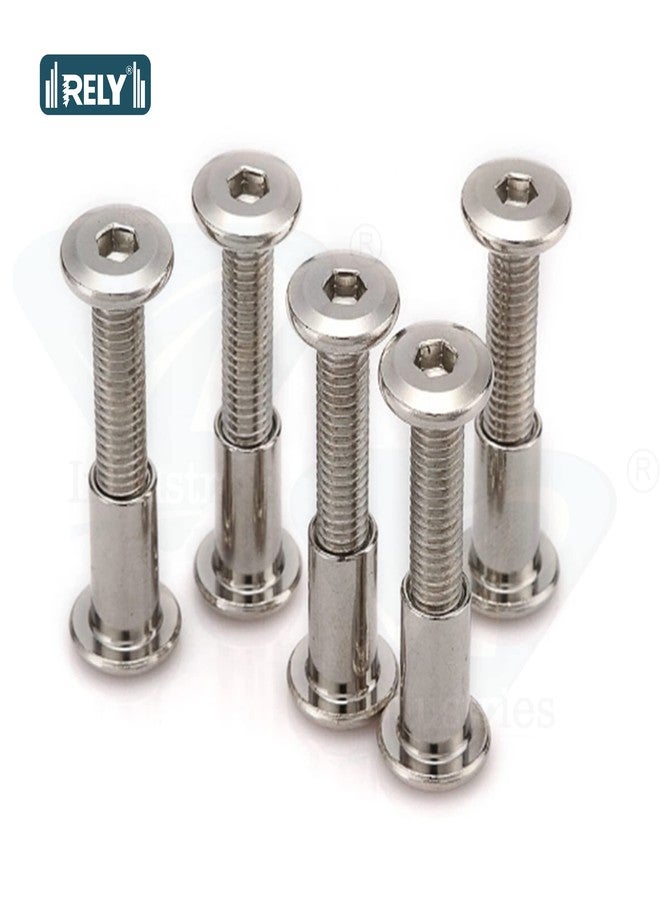 RELY+ Rely®⇒VP INDUSTRIES (Combo Set -20 Pcs) M6x40 mm Nickel Allen JCB Screw with JCB Female Sleeve Barrel Nut With Allen Key 1 Pc | Fastener for Joining Wood Boards, Cabinets, Cupboards,Chairs & Beds - Image 2