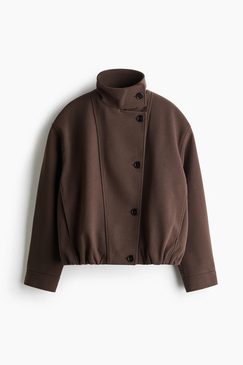 Oversized funnel-collar jacket