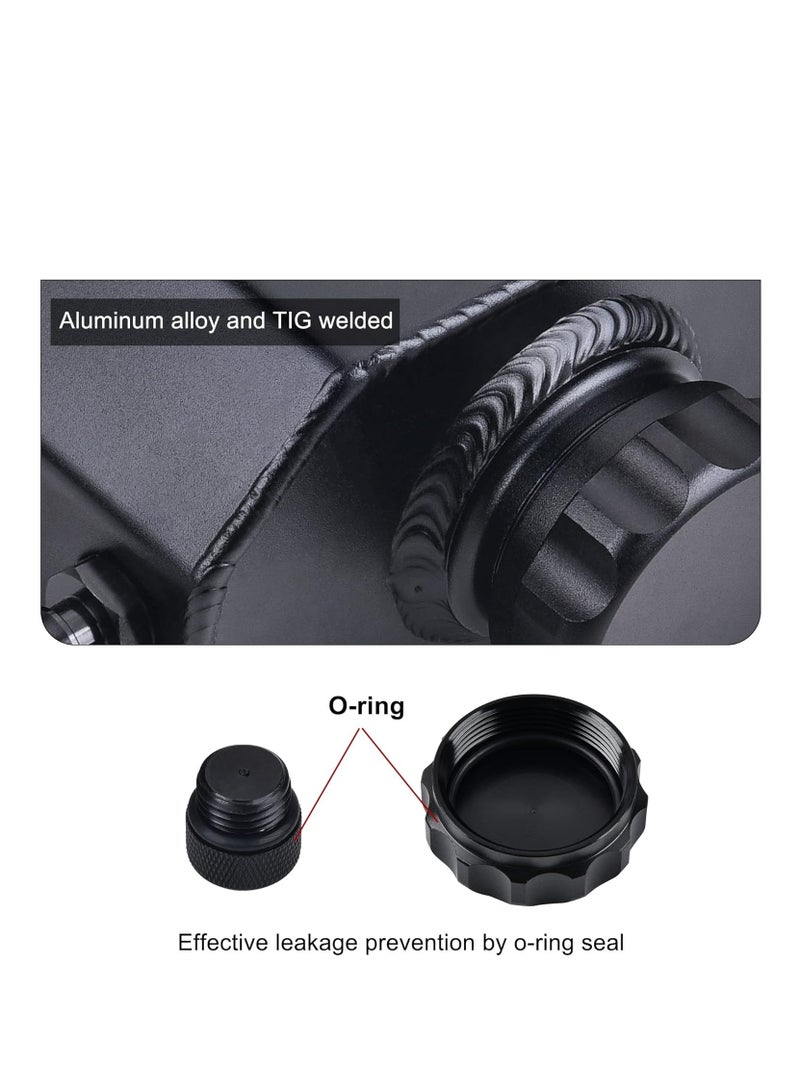 Generic Coolant Overflow Tank, Aluminum Radiator Tank, Reservoir Expansion Tank Universal 1L Black  - Image 5