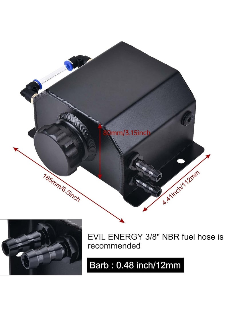 Generic Coolant Overflow Tank, Aluminum Radiator Tank, Reservoir Expansion Tank Universal 1L Black  - Image 2