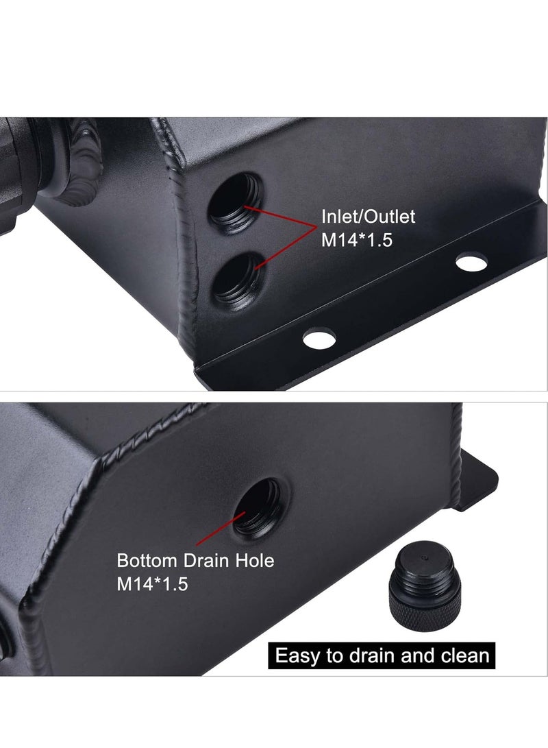 Generic Coolant Overflow Tank, Aluminum Radiator Tank, Reservoir Expansion Tank Universal 1L Black  - Image 3