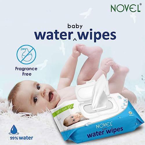 NOVEL Baby 99% Water Wipes 80 Sheets pack of 4 with Lid - Image 4