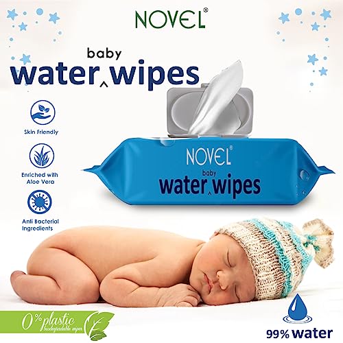 NOVEL Baby 99% Water Wipes 80 Sheets pack of 4 with Lid - Image 5
