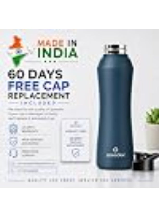 Speedex Stainless Steel Water Bottle 1 Ltr, 1000 ml Metal Bottle For Daily, Office, School, Gym, Travel Use for Men, Women, Kids, Adults-Leak Proof Sipper Cap, BIS Approved, Teal Blue, Set of 1 - Image 5