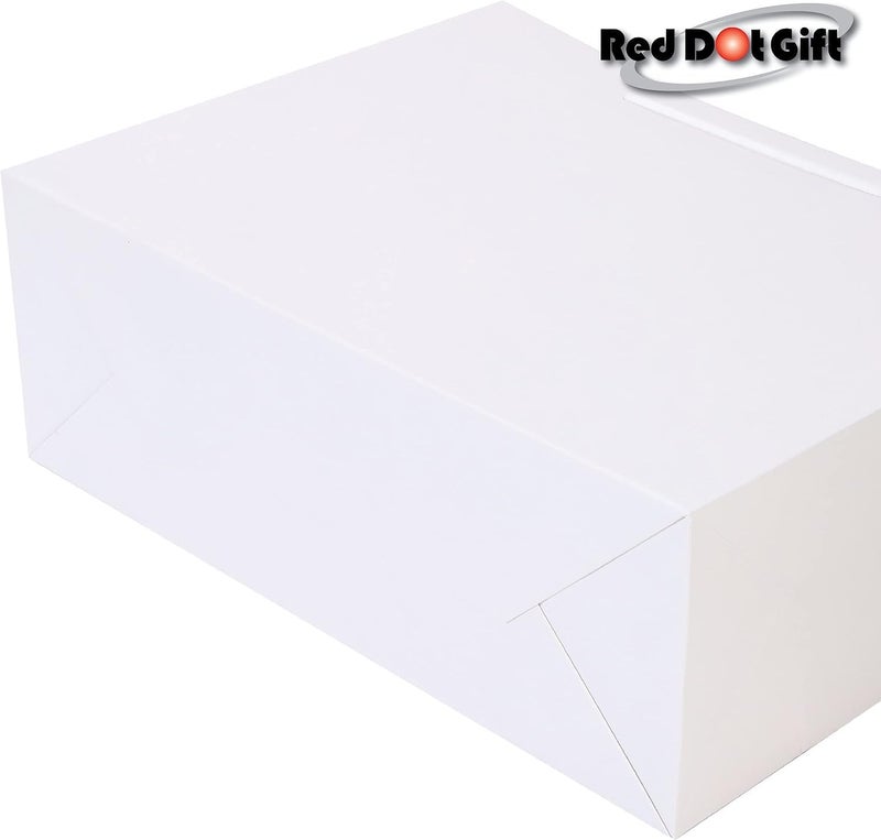 Red Dot Gift REDDOTGIFT® Pack of 10 Textured Paper Bags,Gift Bags Shopping Bag Party Favor Bags for Birthday Mother’s Day, Baby Shower Bridal Shower Wedding Gift (M2 H27*36 * 13cm, White) - Image 4