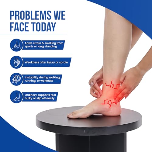 Leeford Neoprene Ankle Wrap & Support for Men & Women | Adjustable Ankle Brace, Binder & Pain Relief Band | Compression for Injury Recovery, Swelling & Sports | Foot & Heel Support - Image 2