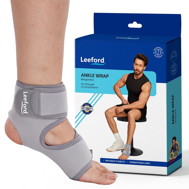 Leeford Neoprene Ankle Wrap & Support for Men & Women | Adjustable Ankle Brace, Binder & Pain Relief Band | Compression for Injury Recovery, Swelling & Sports | Foot & Heel Support - Image 5