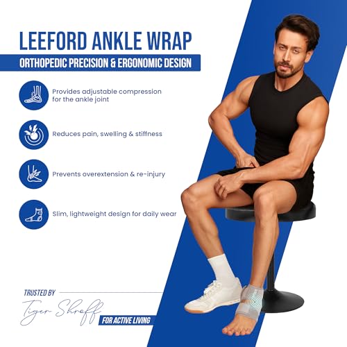 Leeford Neoprene Ankle Wrap & Support for Men & Women | Adjustable Ankle Brace, Binder & Pain Relief Band | Compression for Injury Recovery, Swelling & Sports | Foot & Heel Support - Image 3