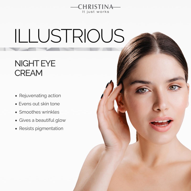 -CHRISTINA- Illustrious Night Eye Cream with Retinol and Vitamin C | Under Eye Cream Revitalizes, Brightens, Nourishes the Skin | Night Cream for All Skin Types 15ml - Image 4