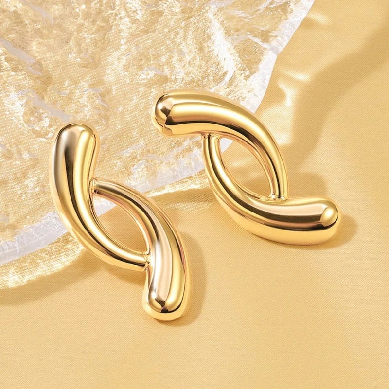 Golden Stainless Steel Earring - Image 2