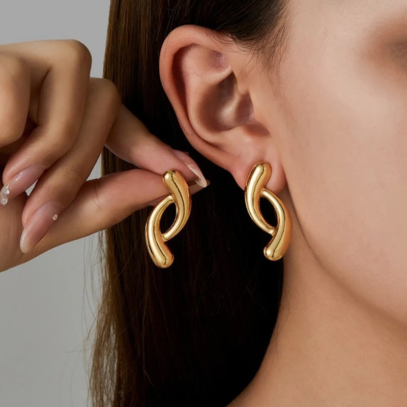 Golden Stainless Steel Earring - Image 4