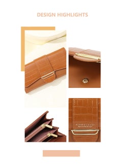 PIERRE LOUES Checkbook Wallets For Women，Checkbooks Holder，Long Wallet Women's Clutch，PU Leather Zipper，Large Capacity Slim Clutch，Multiple Card Holder Organizer，Coin Purse  - Image 2