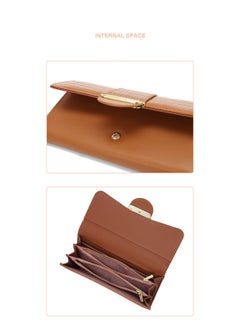 PIERRE LOUES Checkbook Wallets For Women，Checkbooks Holder，Long Wallet Women's Clutch，PU Leather Zipper，Large Capacity Slim Clutch，Multiple Card Holder Organizer，Coin Purse  - Image 3