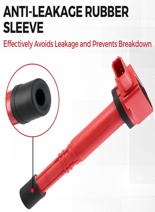 Pindex 4 Pack Ignition Coils and Iridium Spark Plugs,UF311 92213 Coil Pack Kits Compatible with 2002-2011 Acura Honda RSX Civic CRV Element 2.0L 2.4L Replacement UF311 UF583 C1382 30520-RRA-007 - Image 5