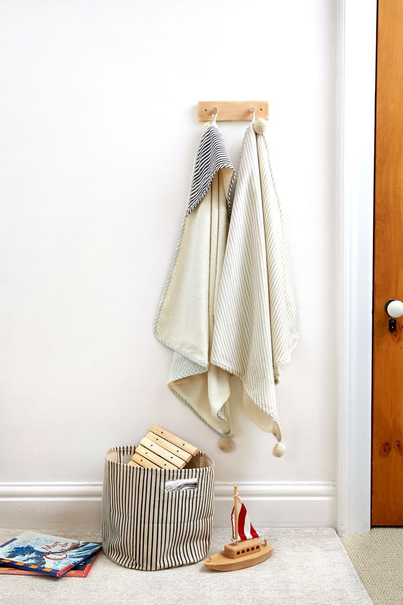 Pehr Stripes Away Hooded Towel - Sea, Multi - Image 3