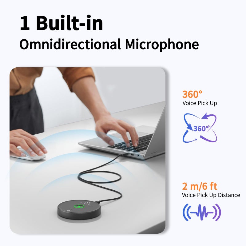 AIRHUG USB Microphone No Speaker,Desktop Computer Mic, Mute Button with LED Indicator,AI Noise Reduction,Plug & Play Omnidirectional Condenser PC Laptop Mics,for Online Calls/Class/Recording Video - Image 4