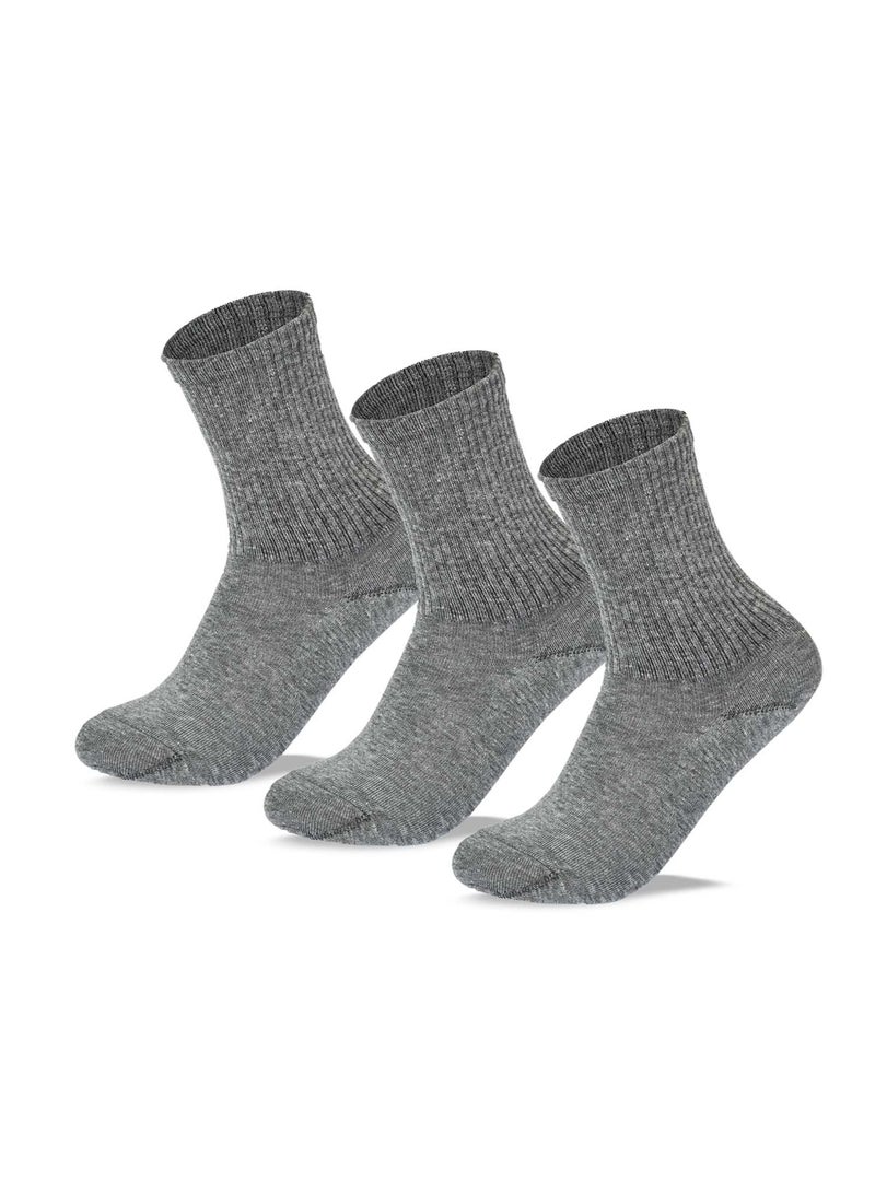 SAM SOCKS Kids Set of 3 Long School Plain Socks Grey size 30-33 EU - Image 1