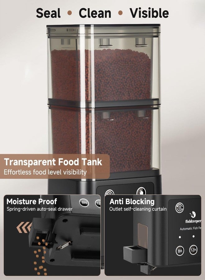 fishkeeper Automatic Fish Feeder for Aquarium - 520ML Large Capacity Adjustable Fish Feeder Automatic Dispenser with Timer for Vacation, Weekend or Daily Use, Three Fixed Methods - Image 5