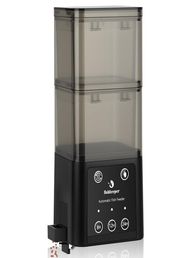 fishkeeper Automatic Fish Feeder for Aquarium - 520ML Large Capacity Adjustable Fish Feeder Automatic Dispenser with Timer for Vacation, Weekend or Daily Use, Three Fixed Methods - Image 1