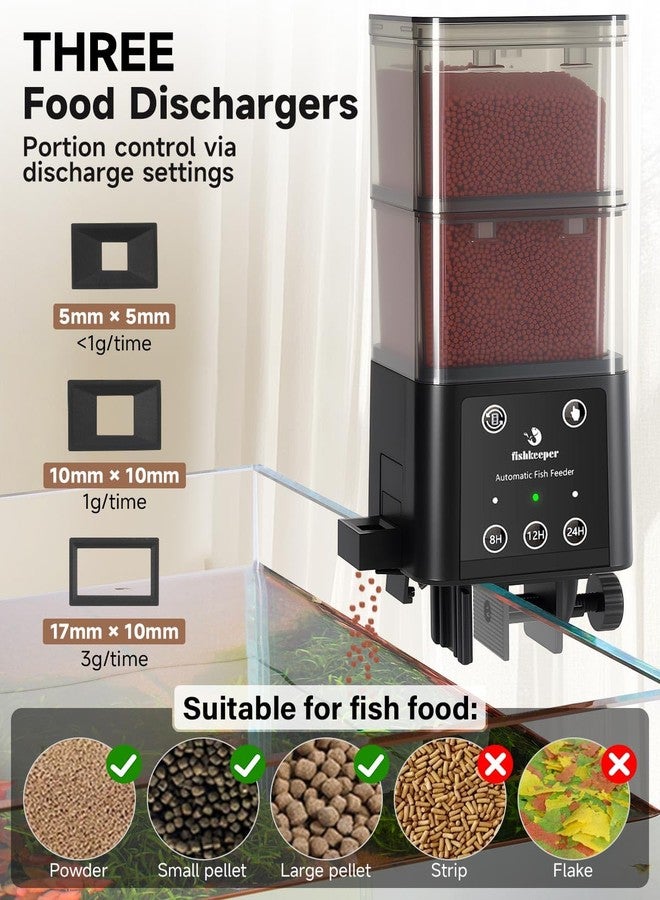 fishkeeper Automatic Fish Feeder for Aquarium - 520ML Large Capacity Adjustable Fish Feeder Automatic Dispenser with Timer for Vacation, Weekend or Daily Use, Three Fixed Methods - Image 4