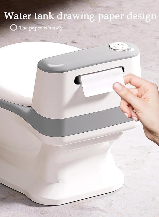 Nabhya Musical Premium Realistic Baby Commode Western Toilet Training Potty Seat With Soft Cushion & Removable Toilet Pot & Paper Dispenser Box Potty Seat (For 6 Month To 4 Year) (Grey) - Image 3