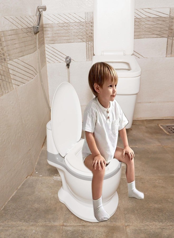 Nabhya Musical Premium Realistic Baby Commode Western Toilet Training Potty Seat With Soft Cushion & Removable Toilet Pot & Paper Dispenser Box Potty Seat (For 6 Month To 4 Year) (Grey) - Image 2