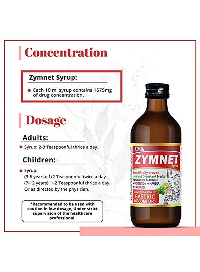 AIMIL Zymnet Plus Syrup - 200ml | Ayurvedic Syrup for Gastric & Digestive Health, Acidity, Controls Nausea | With Carminative Herbs - Image 4