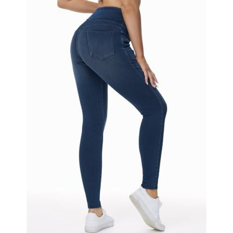 THE GYM PEOPLE Women's High Waisted Jeggings Pants Stretchy Jean Leggings - Image 2