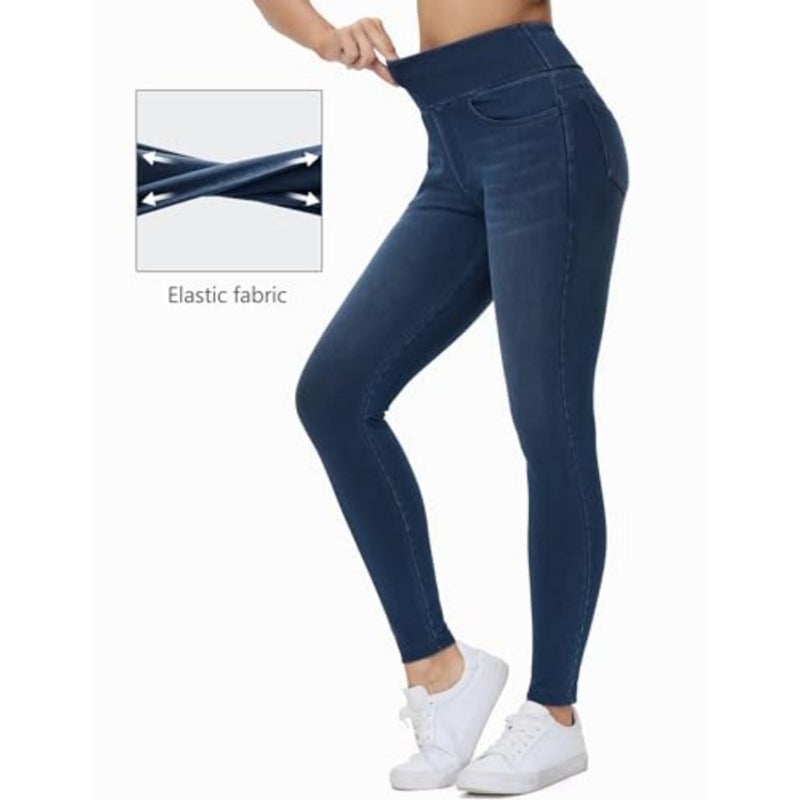 THE GYM PEOPLE Women's High Waisted Jeggings Pants Stretchy Jean Leggings - Image 4