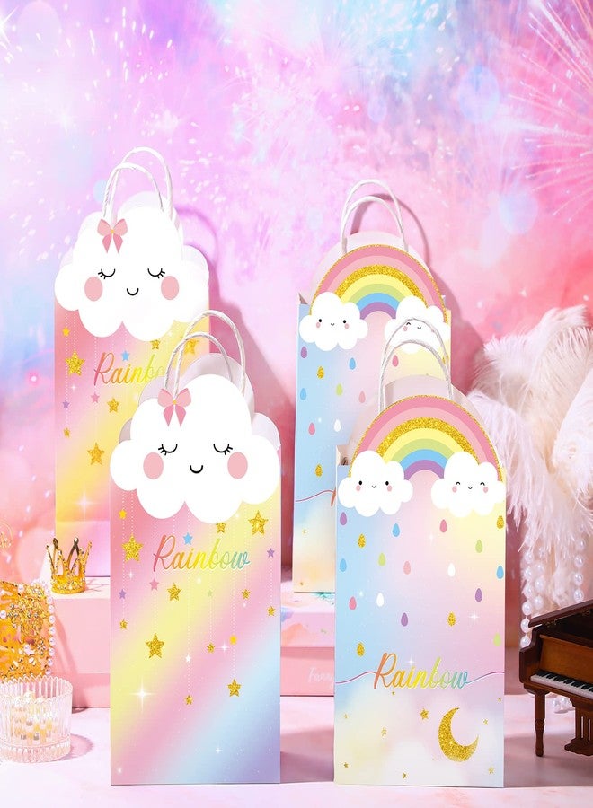 TaoBary 16 Pcs Rainbow Party Favor Bags 8.3 x 6 x 3.2 Inch Rainbow Cloud Birthday Goodie Candy Present Bags with Handles Pastel Treat Gift for Girls Kids Baby Shower Party Decor Supplies - Image 2