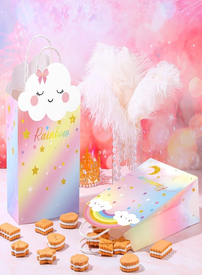 TaoBary 16 Pcs Rainbow Party Favor Bags 8.3 x 6 x 3.2 Inch Rainbow Cloud Birthday Goodie Candy Present Bags with Handles Pastel Treat Gift for Girls Kids Baby Shower Party Decor Supplies - Image 5