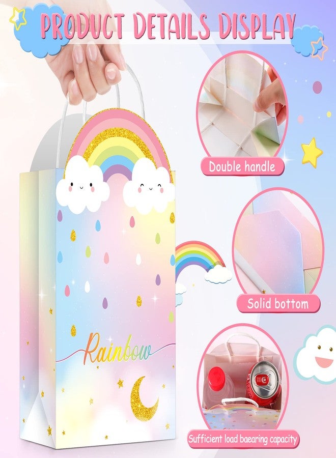 TaoBary 16 Pcs Rainbow Party Favor Bags 8.3 x 6 x 3.2 Inch Rainbow Cloud Birthday Goodie Candy Present Bags with Handles Pastel Treat Gift for Girls Kids Baby Shower Party Decor Supplies - Image 4