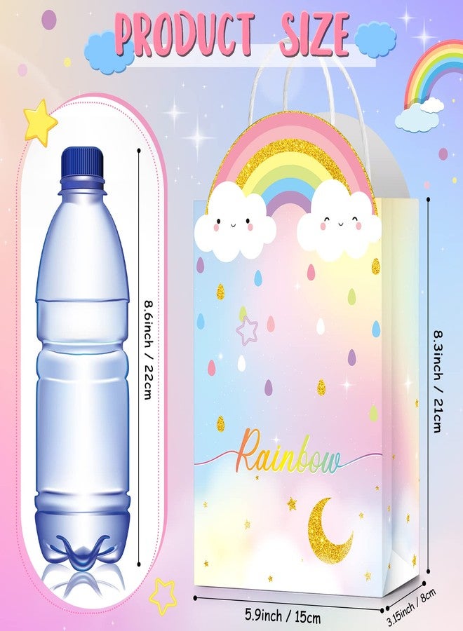 TaoBary 16 Pcs Rainbow Party Favor Bags 8.3 x 6 x 3.2 Inch Rainbow Cloud Birthday Goodie Candy Present Bags with Handles Pastel Treat Gift for Girls Kids Baby Shower Party Decor Supplies - Image 3