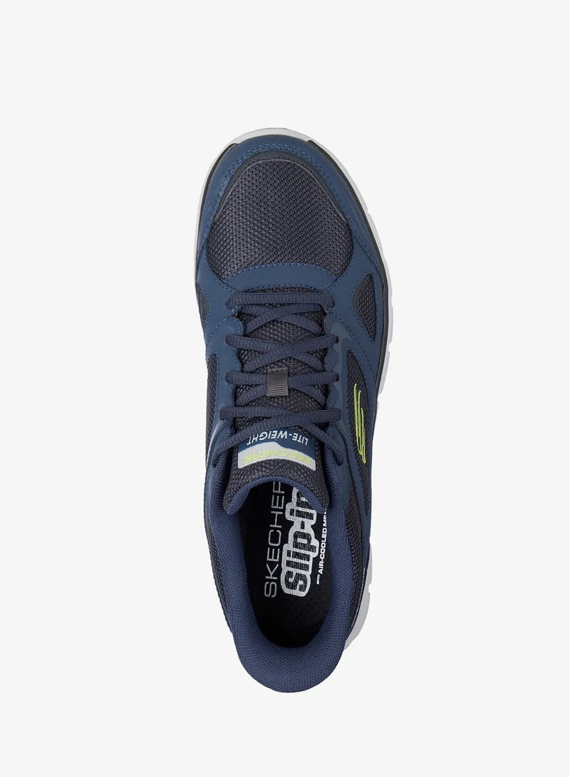 Skechers navy lime Track for Men | Best Price UAE