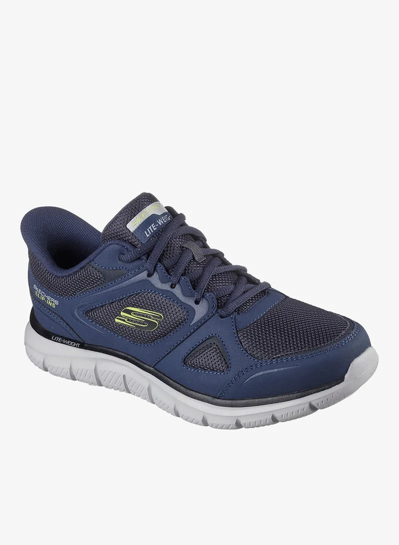 Skechers navy lime Track for Men | Best Price UAE