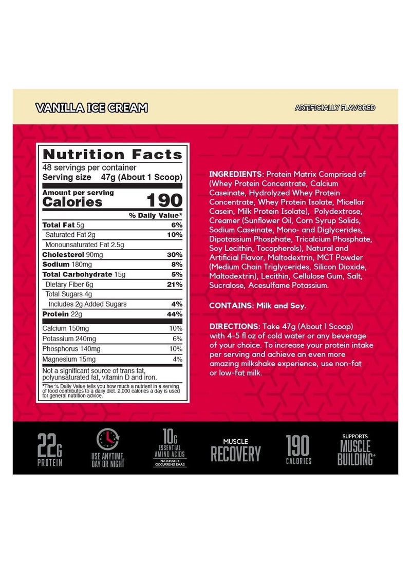 BSN - SYNTHA-6 Whey Protein Powder with Micellar Casein, Milk Protein Isolate Powder, Vanilla Ice Cream, 48 Servings - Image 1