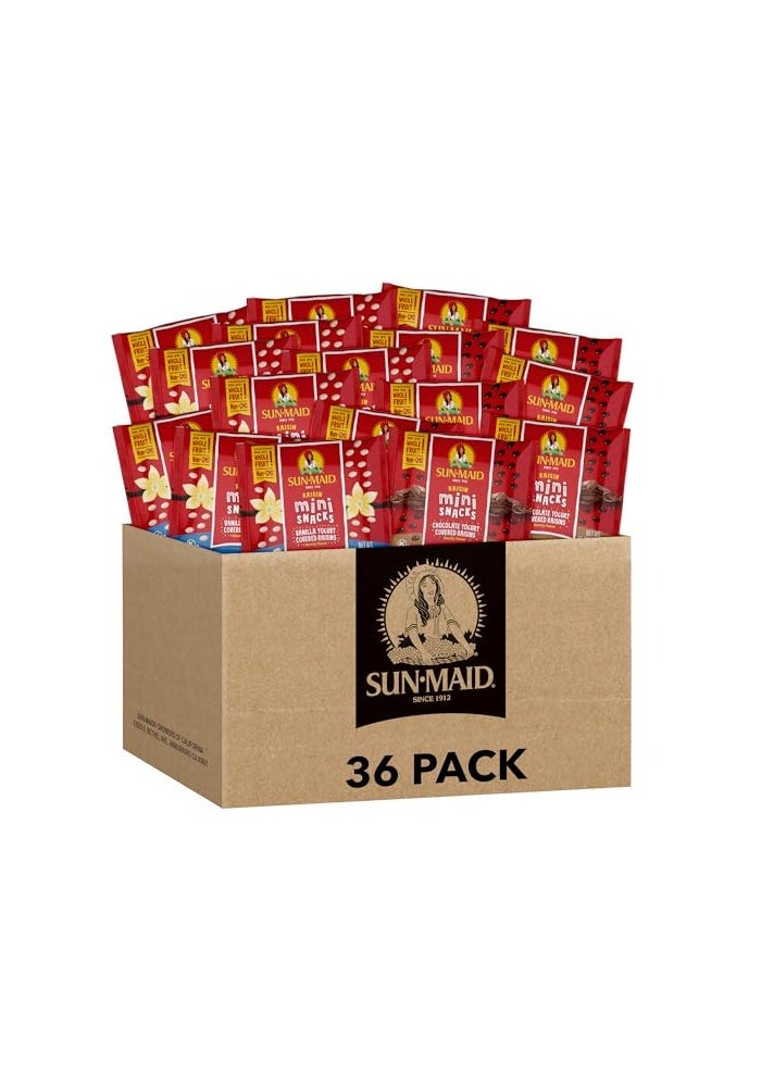 SunMaid Vanilla  Chocolate Yogurt Coated Raisins Variety Pack  36 Pack 05 oz Mini SnackSize Bag  Yogurt Covered Dried Fruit Snacks Amazon Exclusive - Image 5