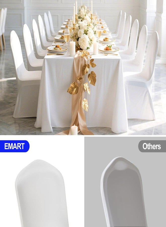 EMART White Chair Covers 10 Pcs Spandex Stretch Universal Standard Seat Slipcovers Fitted for Wedding Bulk, Party, Banquet and Holidays Celebration - Image 3