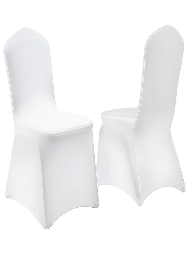 EMART White Chair Covers 10 Pcs Spandex Stretch Universal Standard Seat Slipcovers Fitted for Wedding Bulk, Party, Banquet and Holidays Celebration - Image 1