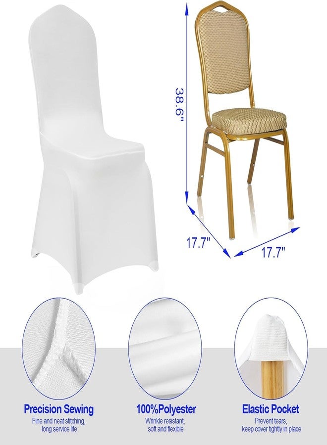 EMART White Chair Covers 10 Pcs Spandex Stretch Universal Standard Seat Slipcovers Fitted for Wedding Bulk, Party, Banquet and Holidays Celebration - Image 4