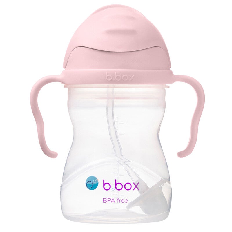 B.box Sippy Cup | Drink from any Angle | Fliptop, Weighted Straw, Leak Proof & Easy Grip | BPA Free, Dishwasher safe | From 6m+ | 240ml/8 oz (Blush) - Image 1