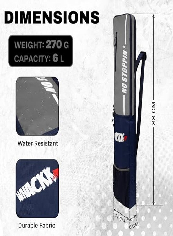WHACKK Hayden Cricket Bat Cover Polyester Material, Premium Full Size Cover for Wooden and Plastic Bats with Heavy Duty Stitched Strap - Made in India (Grey) - Image 3