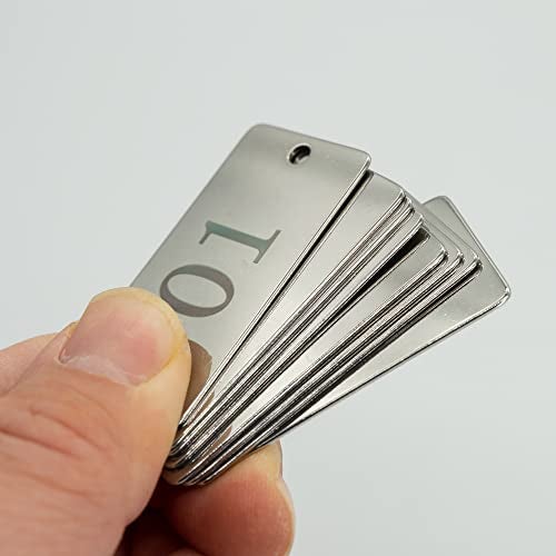 StayMax Stainless Steel Rectangle Numbered Tags with Two Holes 1 Inch x 2 Inch (1-25) - Image 5