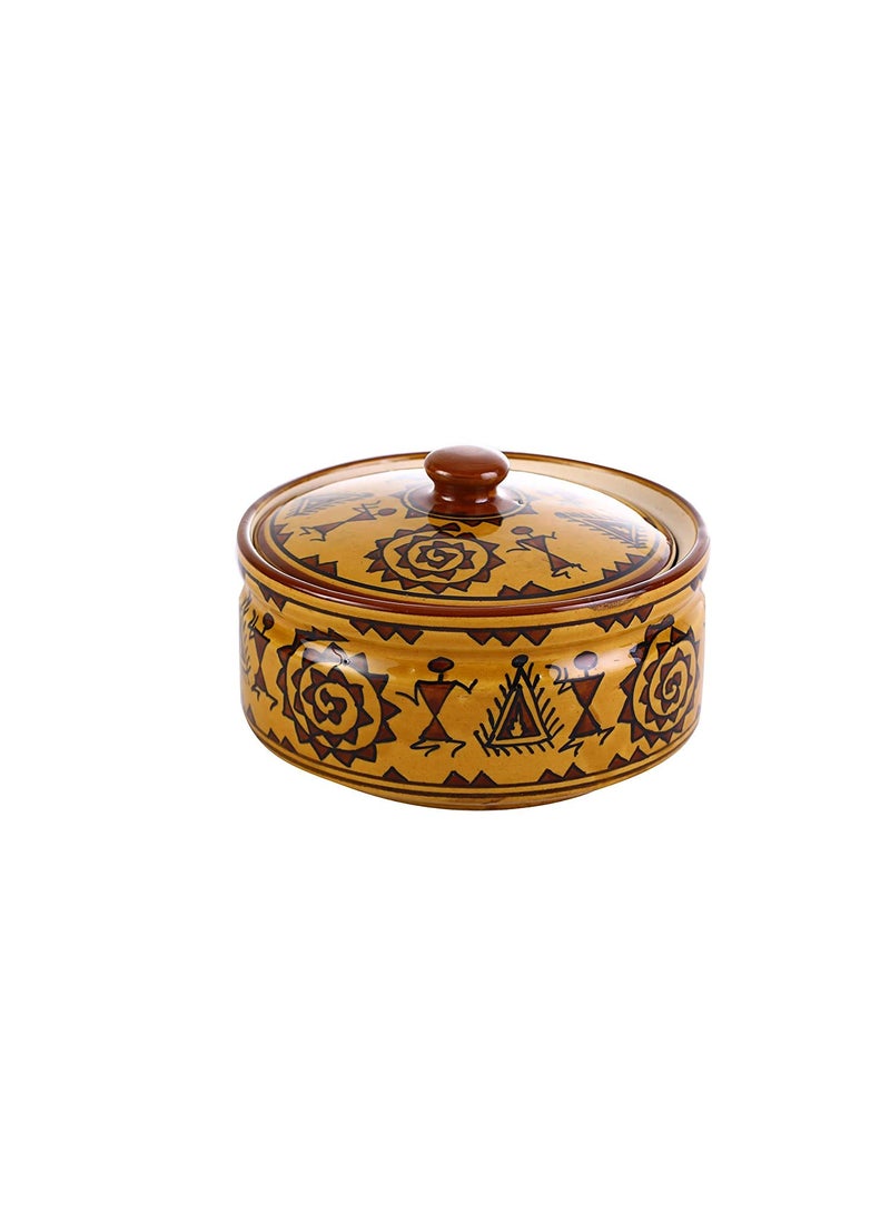 Caffeine Caffeine Ceramic Handmade Mustard Romani Dinner Set (37 pcs. Microwave Safe & Dishwasher Safe)  - Image 3