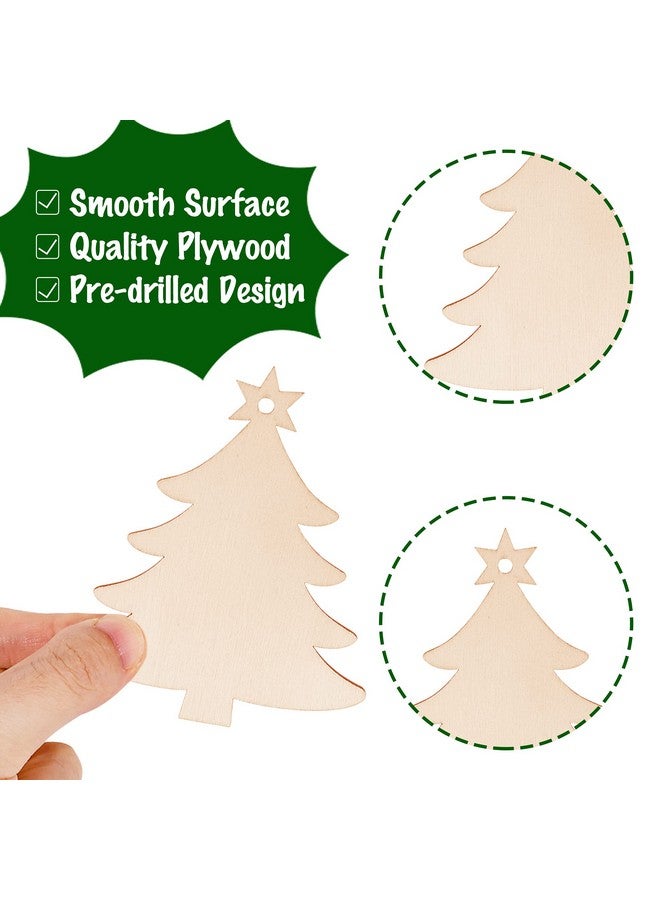 ماكس فن مجموعة من 100 قطعة من زينة عيد الميلاد الخشبية من ماكس فن، دوائر خشبية غير مكتملة ومثقوبة مسبقًا، مناسبة للحرف اليدوية وقطع مركزية وديكورات معلقة للعطلات في 10 أشكال - Image 2