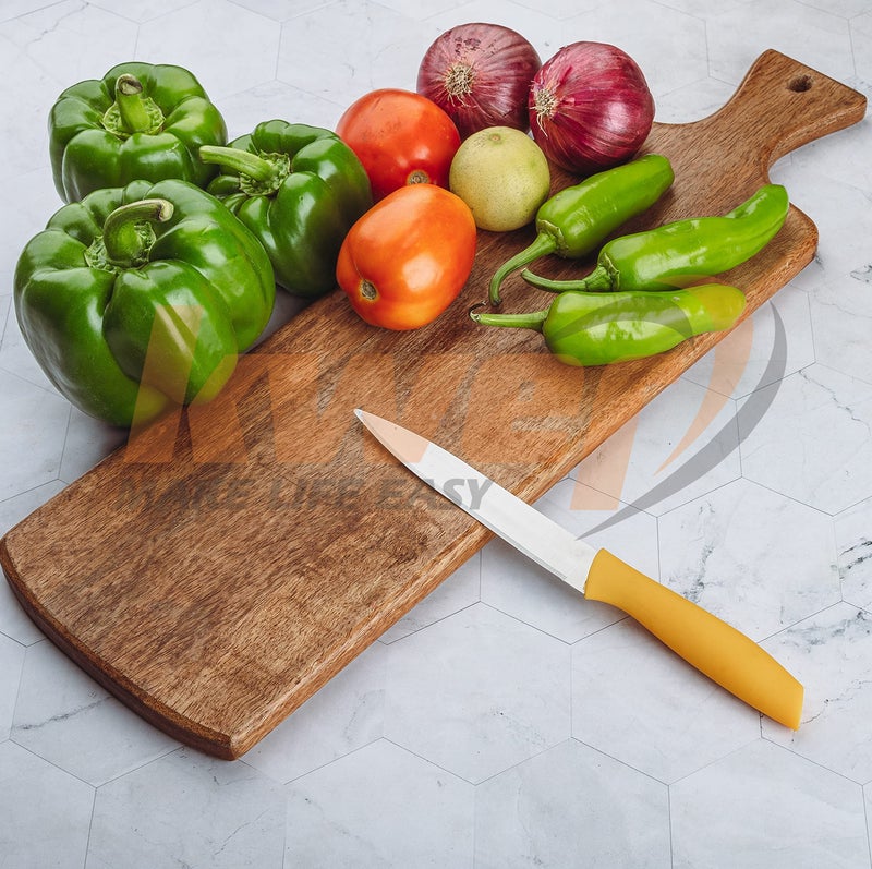 KWER Knife for Kitchen with Super Cutting Blade of Knife for Kitchen Items Kitchen Accessories Gadgets Chef Knife Stainless Steel Knife Pack of 3 Yellow Colour - Image 5