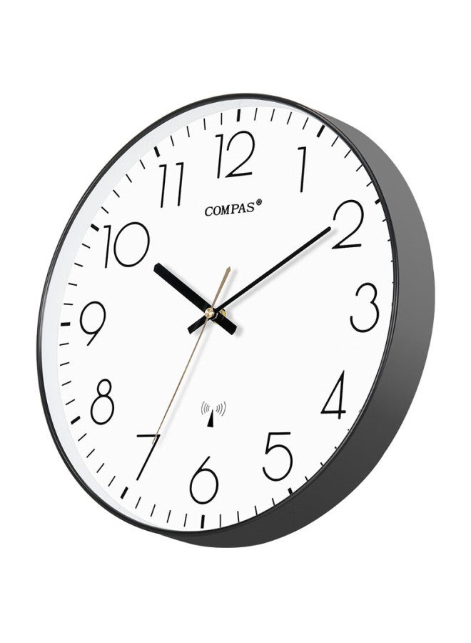 Compas ساعة حائط Compas يتم التحكم بها لاسلكيًا، مزامنة تلقائية للوقت، ساعة صفية هادئة، ساعة غرفة المعيشة، قابلة للتعليق على الحائط، C6219b أسود بيانو، 35 سم - Image 4
