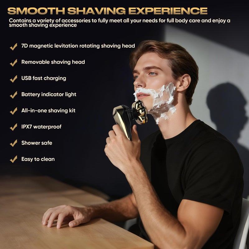 umither Electric Shaver for Women, Electric Razor with 7D Magnetic Shaver Heads, Wet Dry Waterproof Bald Head Trimmer Kit for Women & Men, Nose Ear Hair Trimmer, USB Rechargeable Clippers, Purple - Image 2