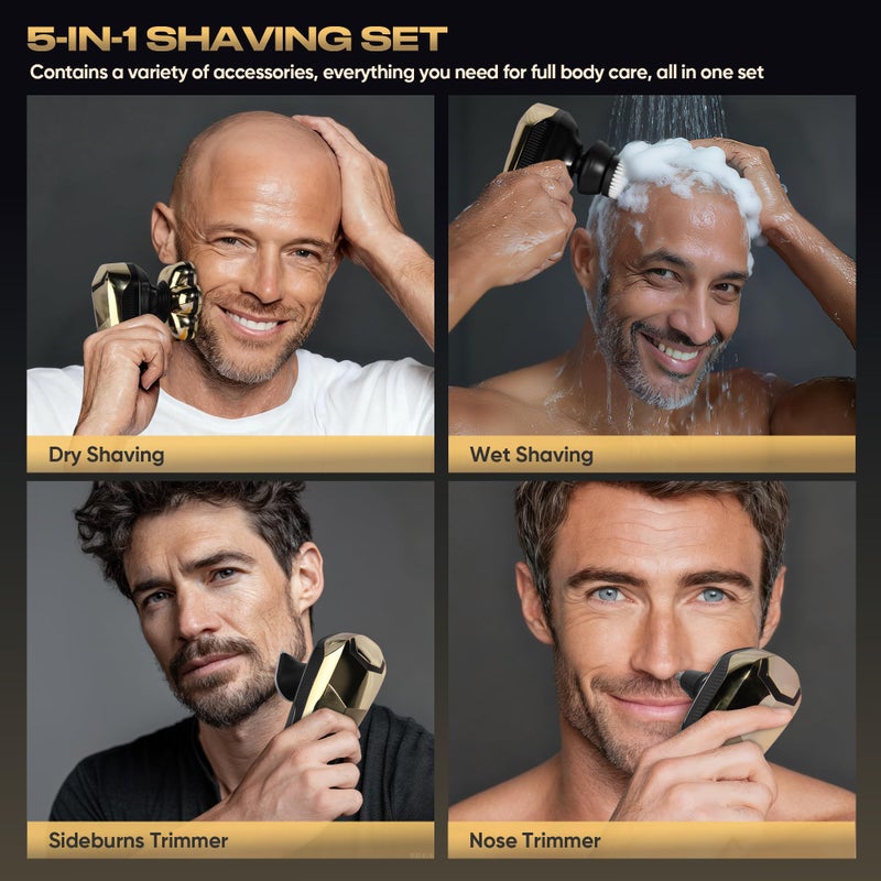 umither Electric Shaver for Women, Electric Razor with 7D Magnetic Shaver Heads, Wet Dry Waterproof Bald Head Trimmer Kit for Women & Men, Nose Ear Hair Trimmer, USB Rechargeable Clippers, Purple - Image 5