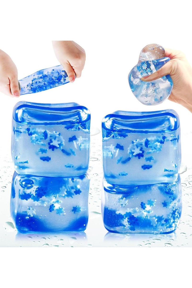 Halamodo 4pcs الحسية لعبة الجليد الكرات الإجهاد للأطفال والكبار تخفيف القلق ، مضحك فيدج الكرات الإجهاد الإجهاد تهدئة الألعاب - Image 1